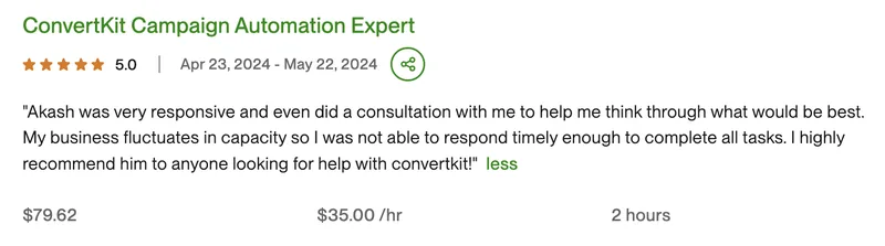 Kit.com Campaign Automation Expert - 5.0 rating